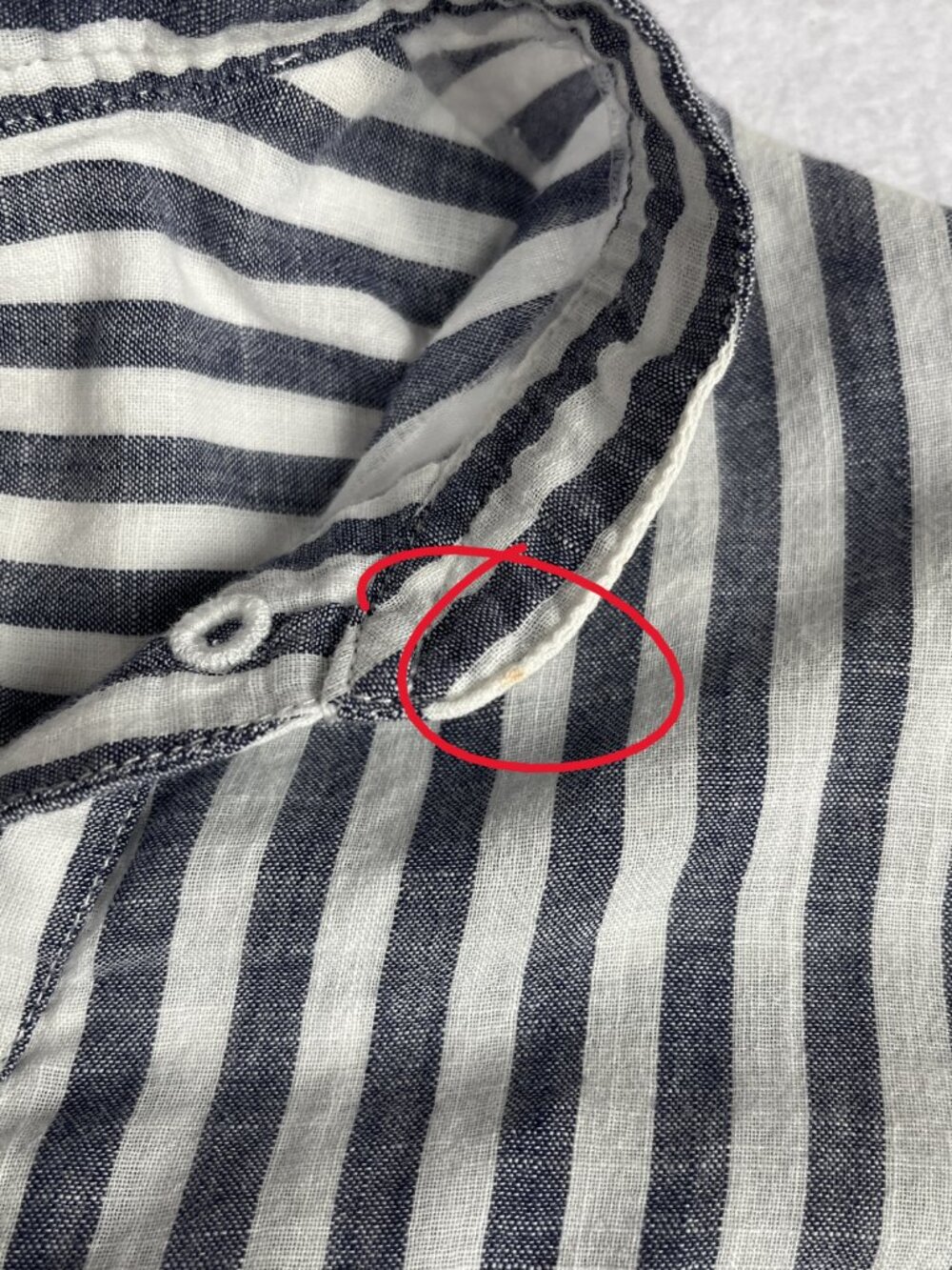 Madewell Lace Up Terrace Blouse Women's XS Blue White Striped Boho Cottagecore - Picture 13 of 13